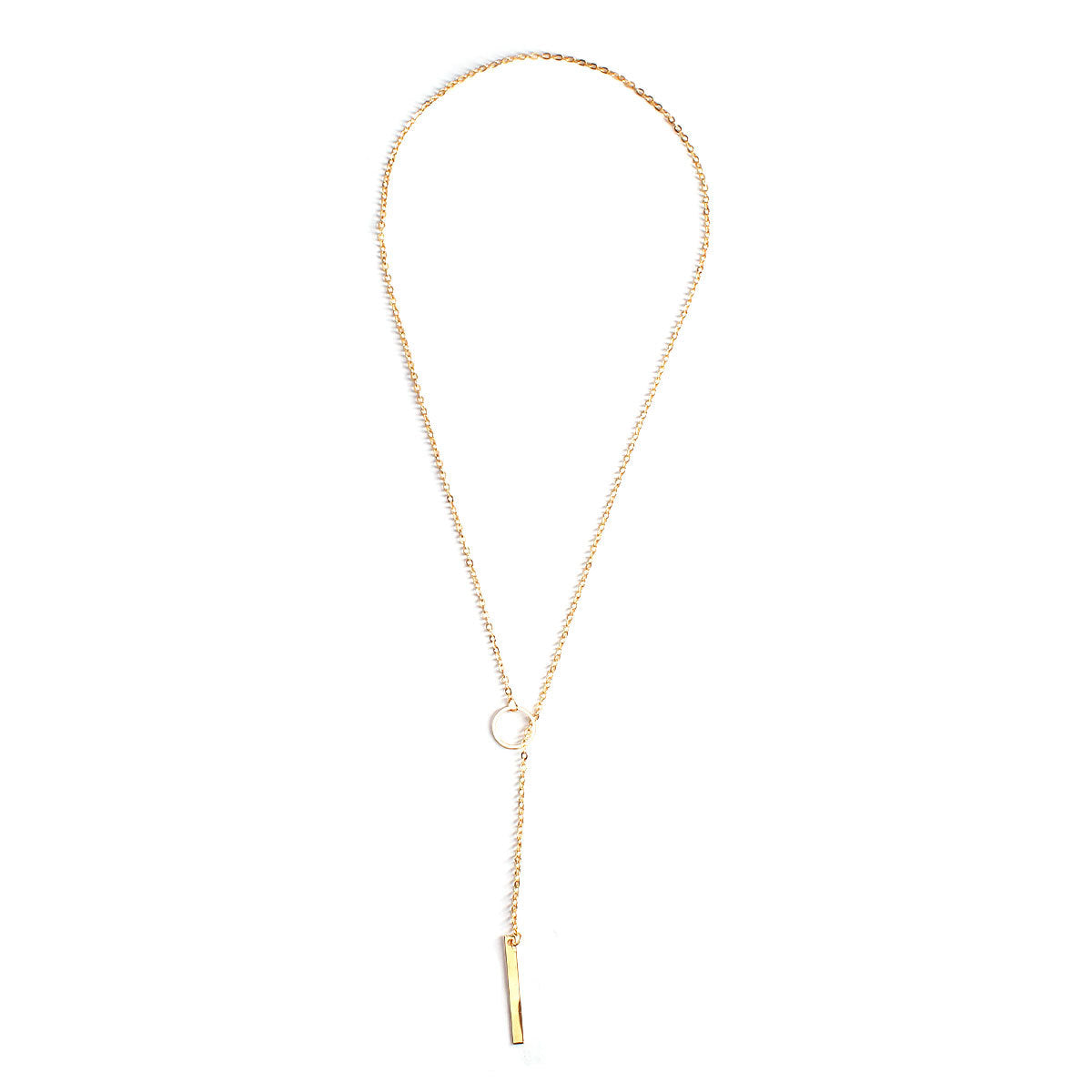 Minimalist Contemporary Metal Ring Short Necklace for Women Clavicle Chain Alloy Pendant Jewelry