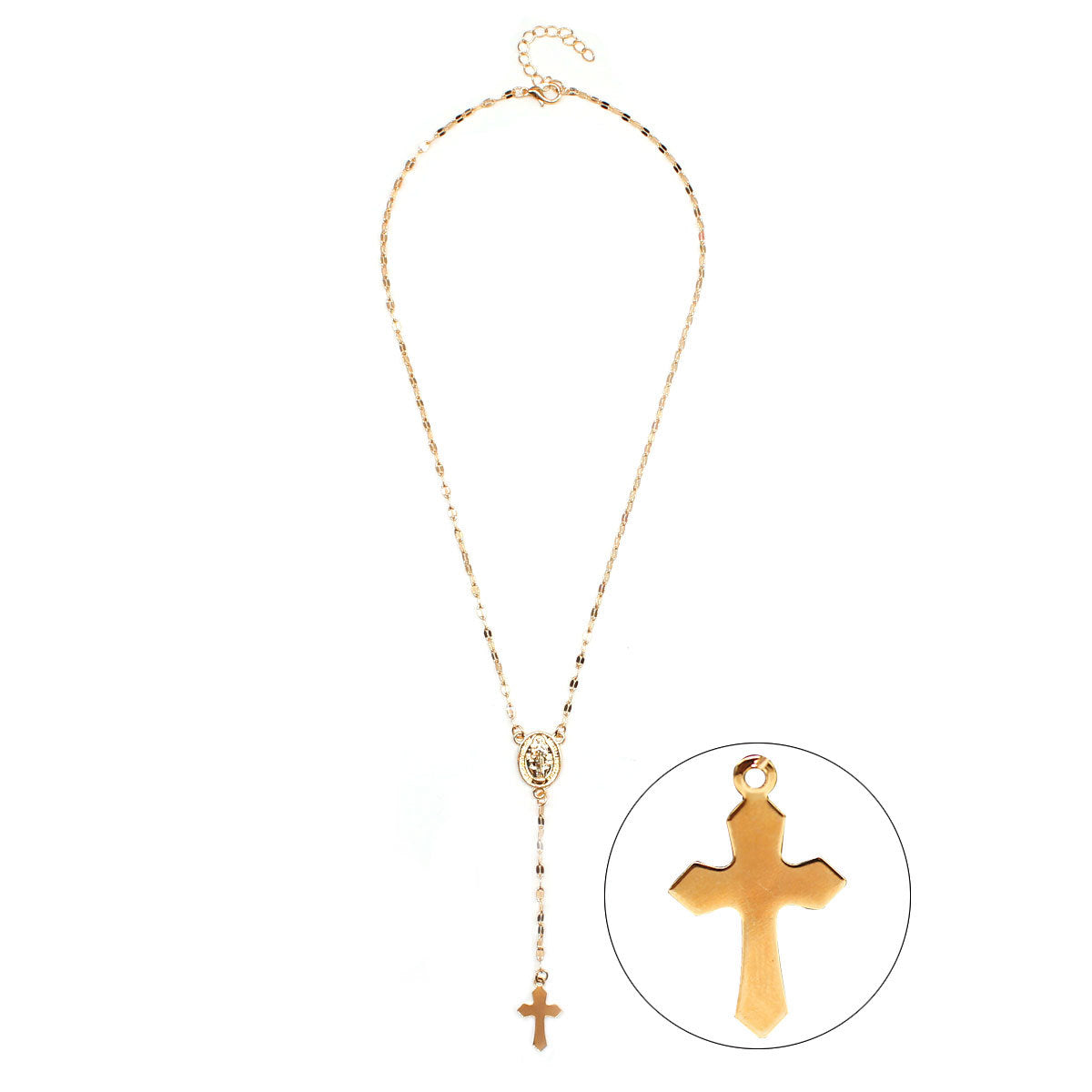 Sweet Fresh Plated Alloy Cross Necklace