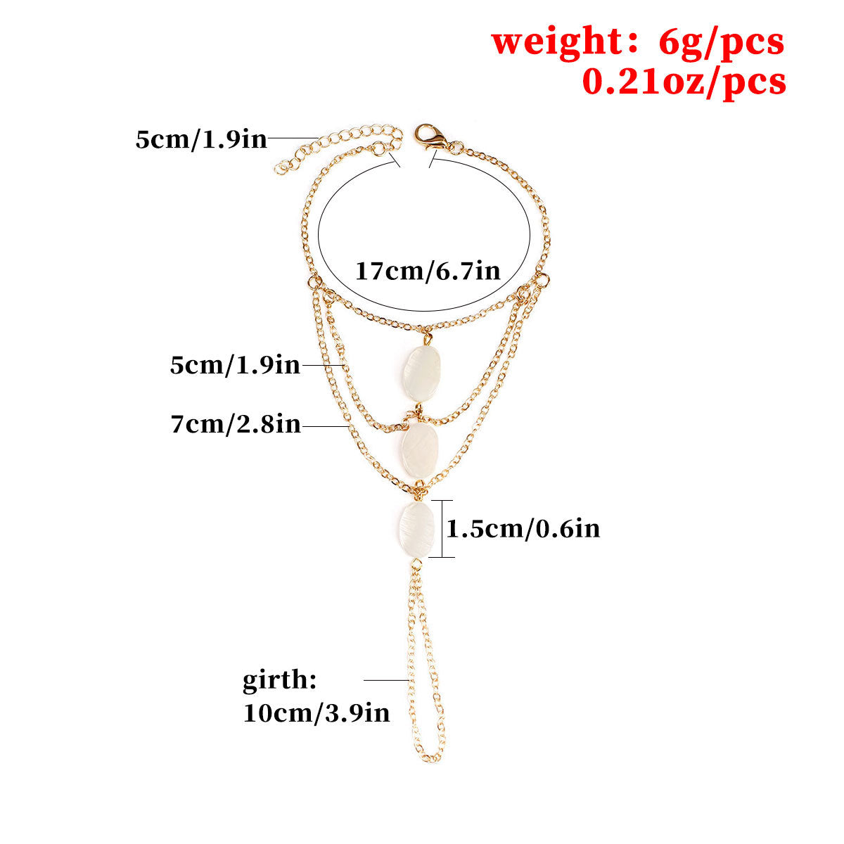 Natural Fresh and Sweet Multi-layer Shell Women's Bracelet for Beach and Travel Souvenir