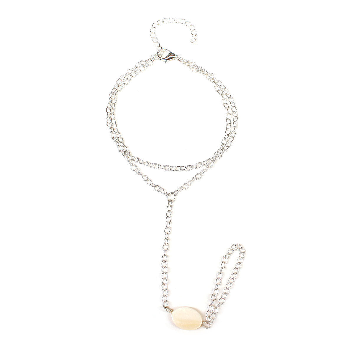 Bracciale a doppio strato da donna in lega con catena a mano accessorio di moda