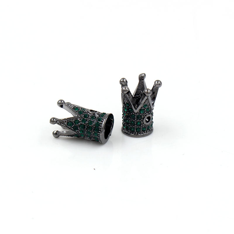 Minimalist Alloy Rhinestone Crown Charm Bar for DIY Jewelry Making