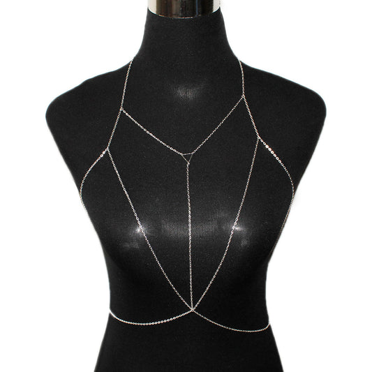 Cadena corporal Fashion Triangle para mujer, aleación, cadena cruzada chapada, accesorio de playa
