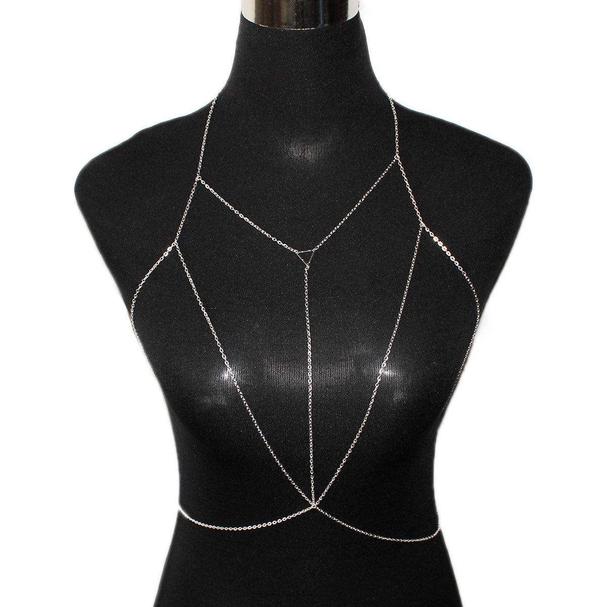 Fashion Triangle Body Chain for Women Alloy Cross Chain Plated Beach Accessory