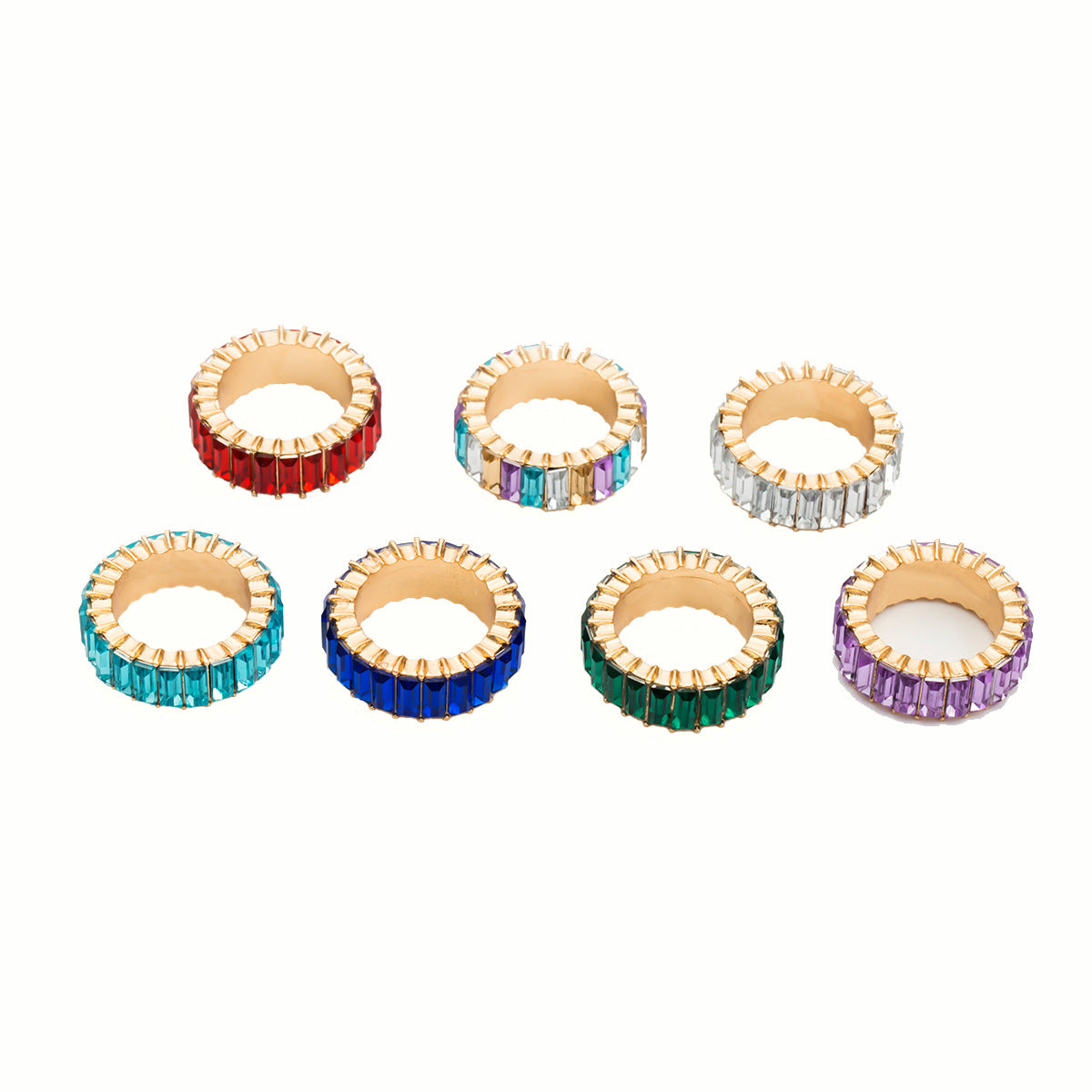 Individualistic Geometric Square Zircon Ring for Women Alloy Plated