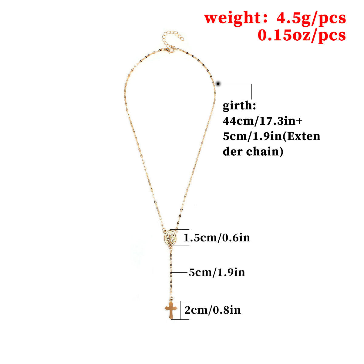 Sweet Fresh Plated Alloy Cross Necklace