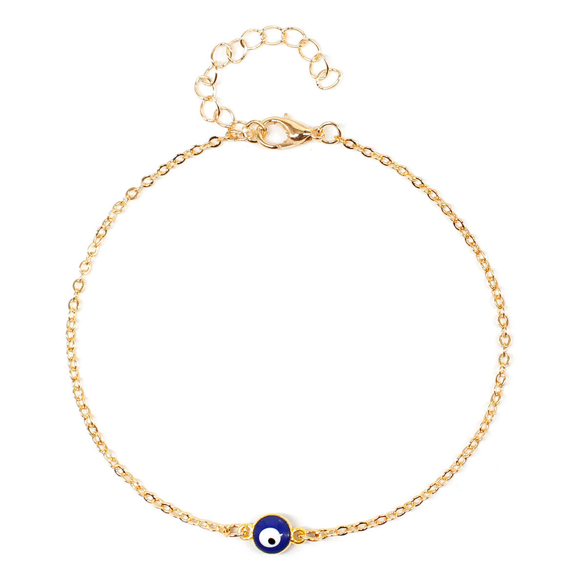 Evil Eye Anklet for Women Crystal Geometric Minimalist Western Style Foot Chain Jewelry