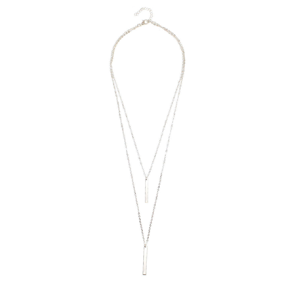Minimalist Fashion Alloy Geometric Long Bar Necklace for Women