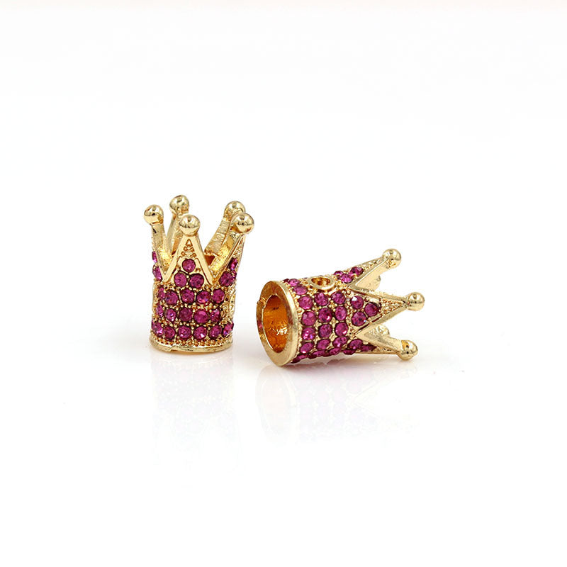 Minimalist Alloy Rhinestone Crown Charm Bar for DIY Jewelry Making