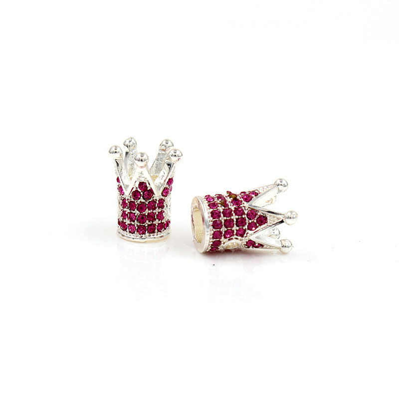 Minimalist Alloy Rhinestone Crown Charm Bar for DIY Jewelry Making