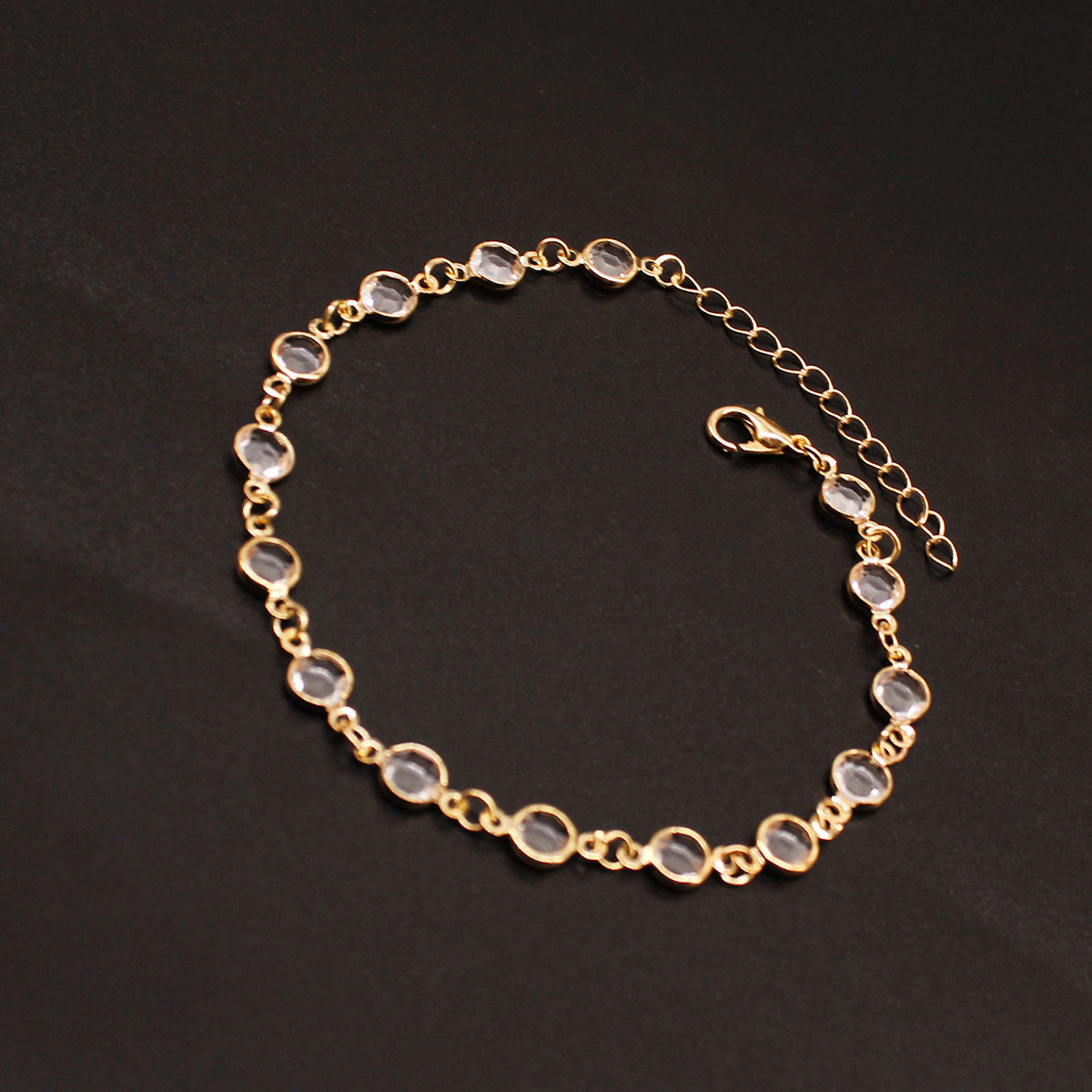 Minimalist Alloy Rhinestone Anklet for Women Beach Jewelry