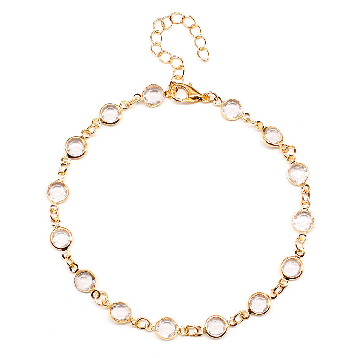 Minimalist Alloy Rhinestone Anklet for Women Beach Jewelry
