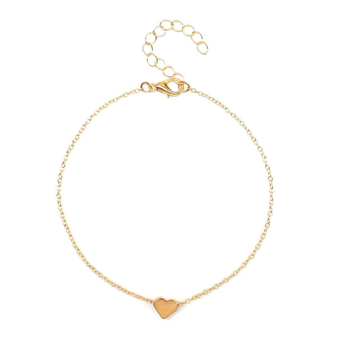 Simple Sexy Heart Shaped Anklet for Women Alloy Summer Accessory Minimalist Foot Jewelry