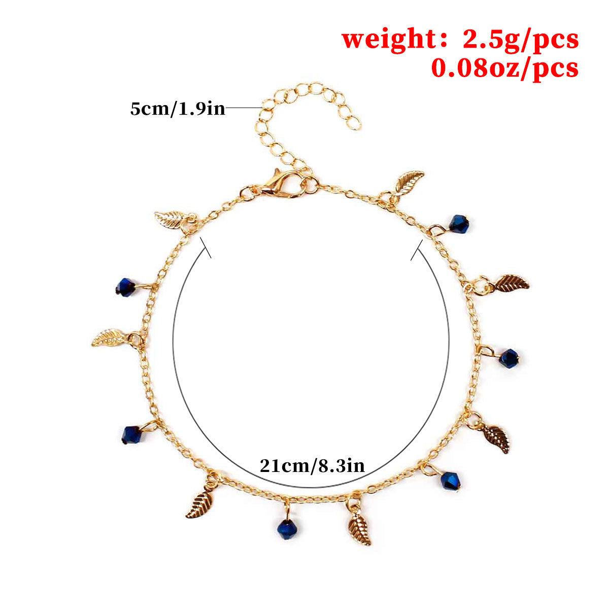 Minimalist Western Style Leaf Anklet with Tassel for Women Alloy Summer Foot Jewelry