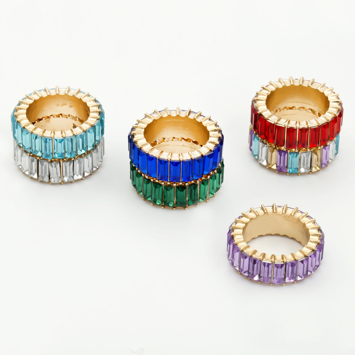 Minimalist Geometric Square Alloy Ring with Cubic Zirconia for Women