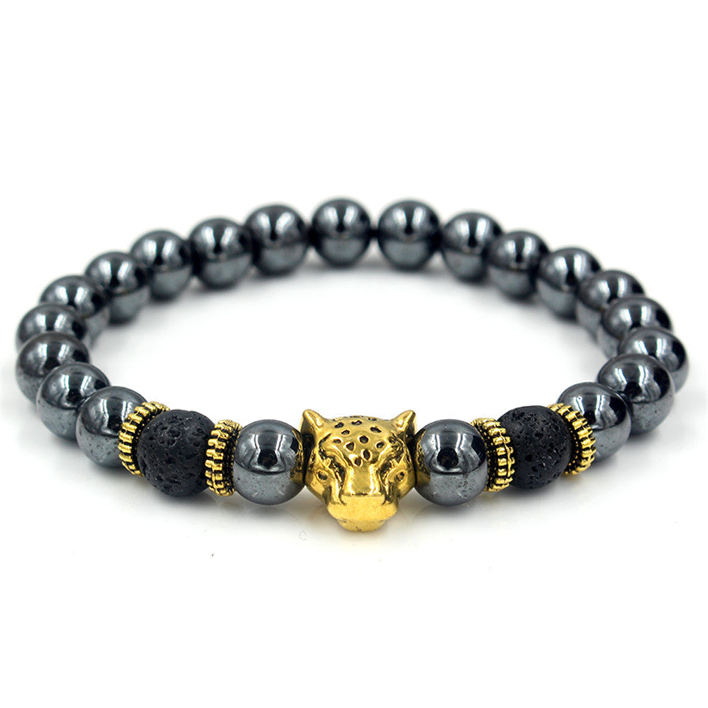 Fashion Men's Geometric Crown Bracelet with Rhinestone Inlay Alloy Hand Jewelry