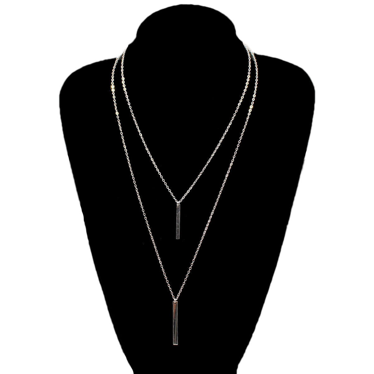 Minimalist Fashion Alloy Geometric Long Bar Necklace for Women