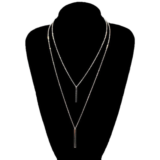 Collana da donna a barra lunga geometrica in lega alla moda minimalista