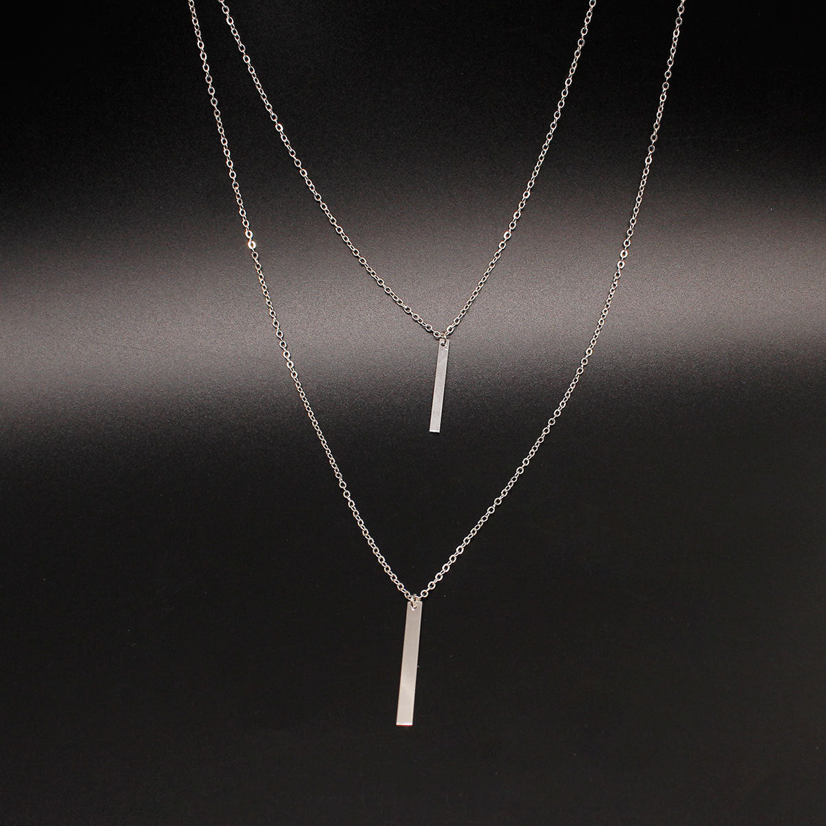 Minimalist Fashion Alloy Geometric Long Bar Necklace for Women