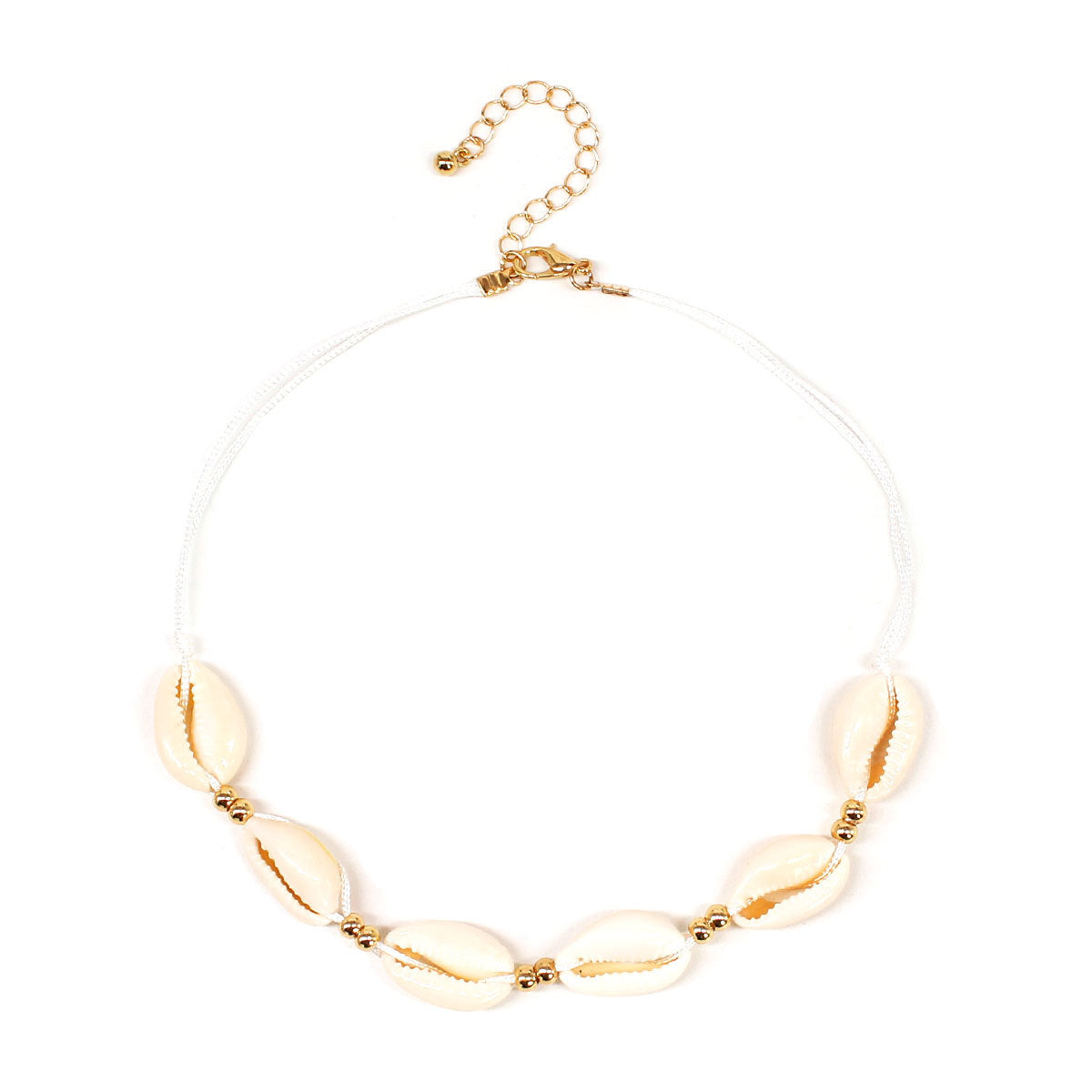 Minimalist Shell Beaded Necklace for Women Cross Chain Clavicle Necklace