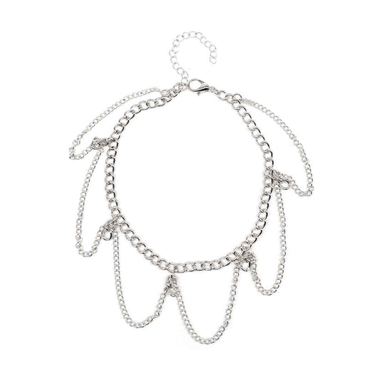 Cavigliera da donna in lega in stile occidentale geometrico, accessorio di moda minimalista