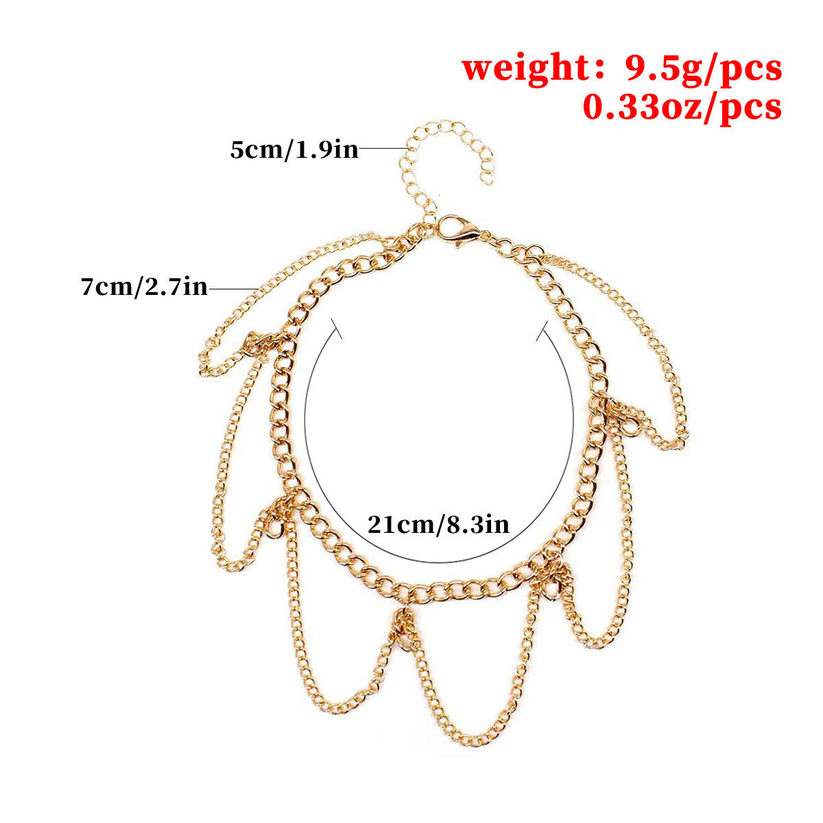 Women's Geometric Western Style Anklet Alloy Foot Chain Minimalist Fashion Accessory