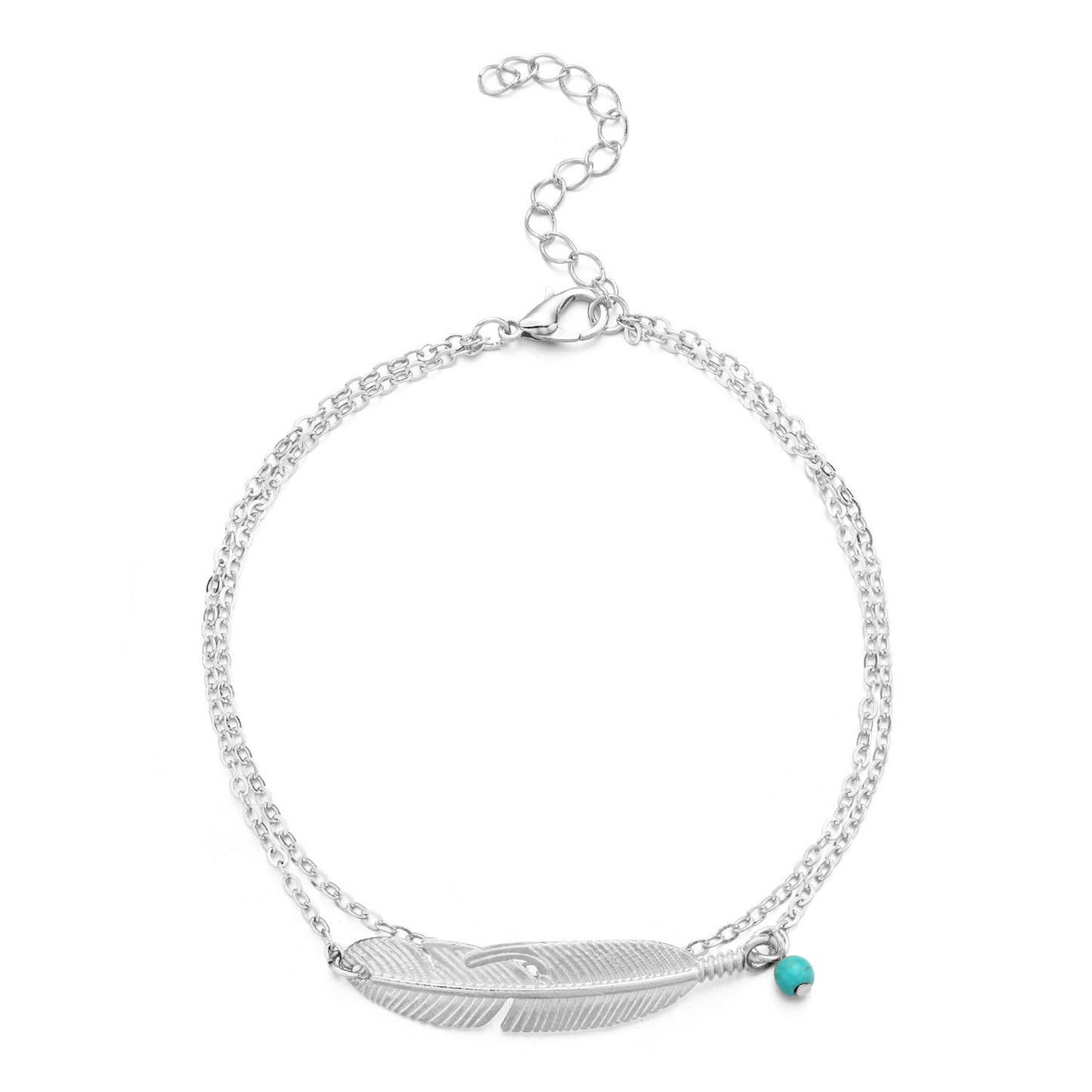 Vintage Western Women's Leaf Anklet Alloy Foot Chain for Beach Vacation Travel Accessories