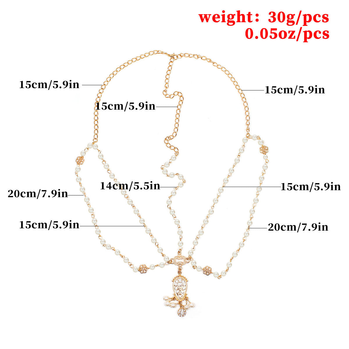 Bohemian Rhinestone Head Chain Women Alloy Geometric Hair Accessory