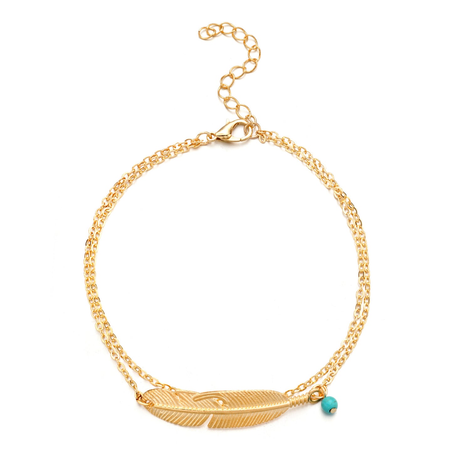 Vintage Western Women's Leaf Anklet Alloy Foot Chain for Beach Vacation Travel Accessories