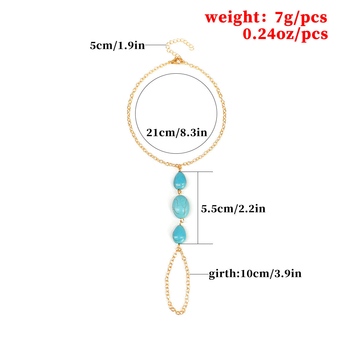Alloy Teardrop Vintage Anklet