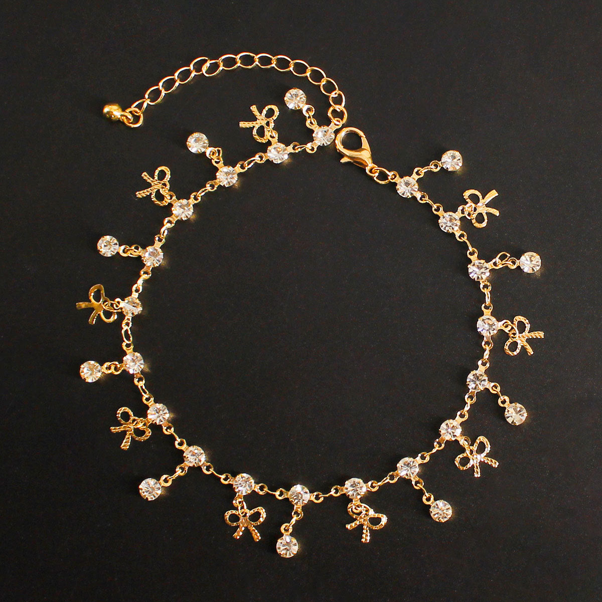 Handmade Women's Anklet with Butterfly Design Gold-Tone Copper Chain