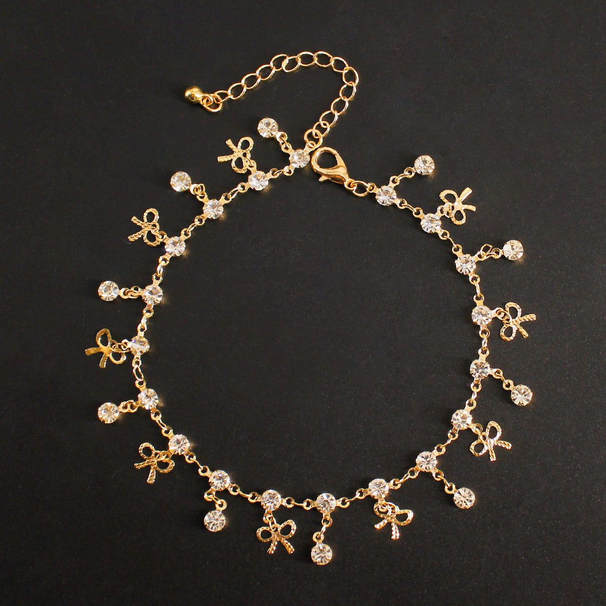 Handmade Women's Anklet with Butterfly Design Gold-Tone Copper Chain