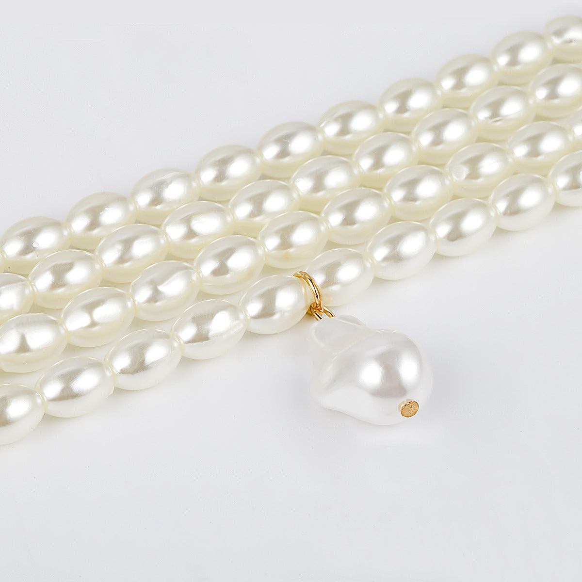 Minimalist Sweet Geometric Pearl Beaded Multi-layer Necklace for Women