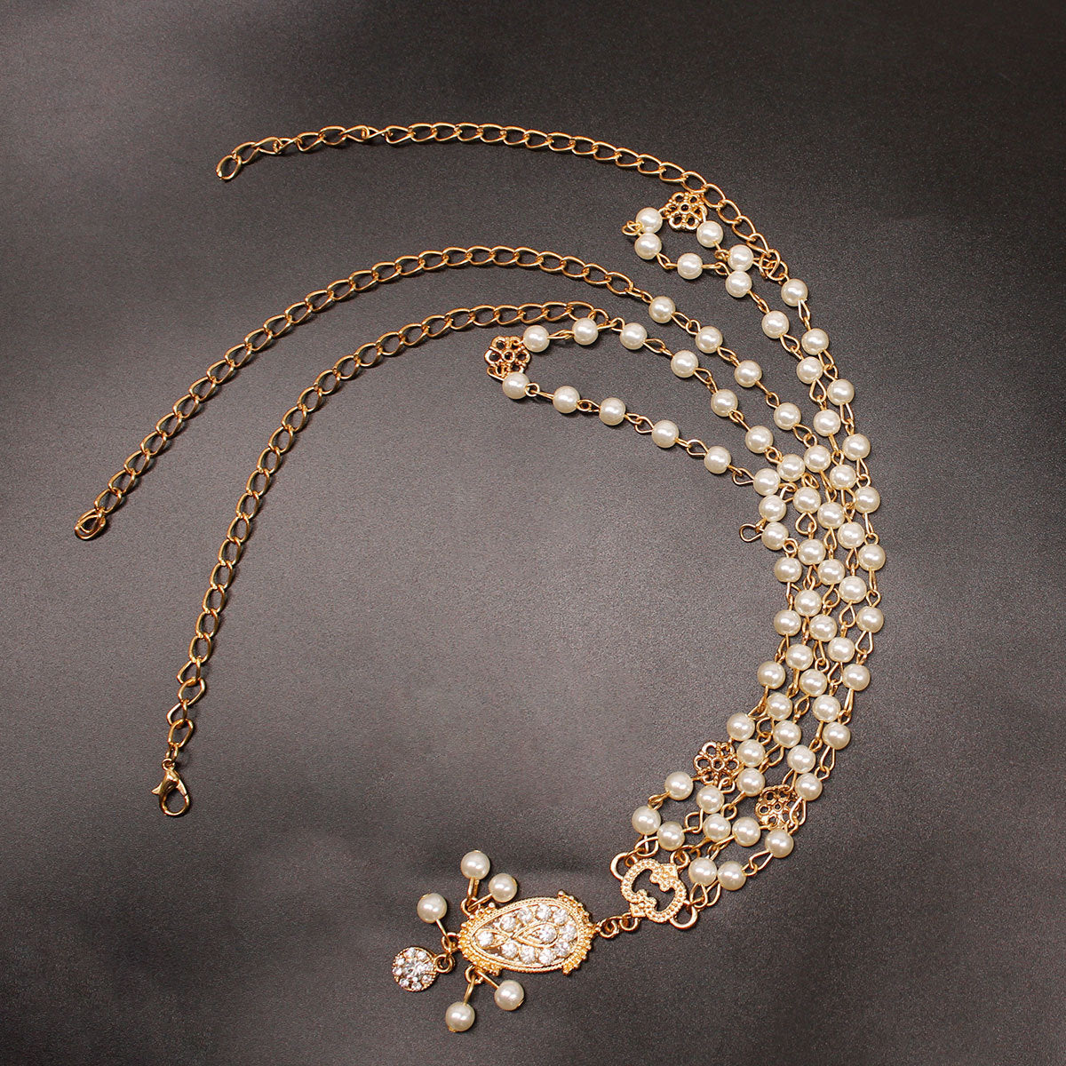 Bohemian Rhinestone Head Chain Women Alloy Geometric Hair Accessory