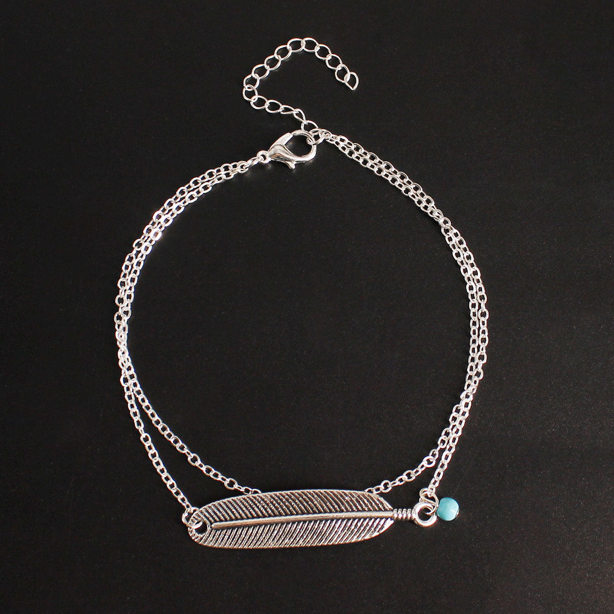 Vintage Western Women's Leaf Anklet Alloy Foot Chain for Beach Vacation Travel Accessories
