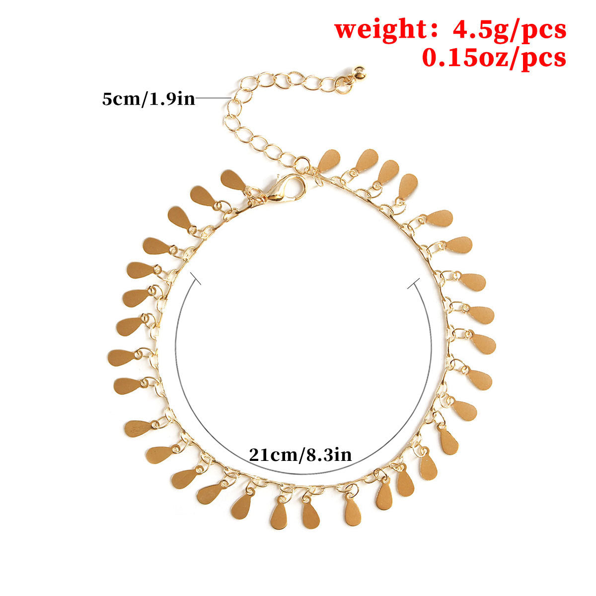 Women's Droplet-Shaped Copper Anklet