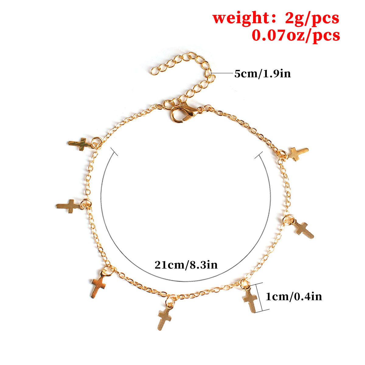 Cross Iron Anklet for Women