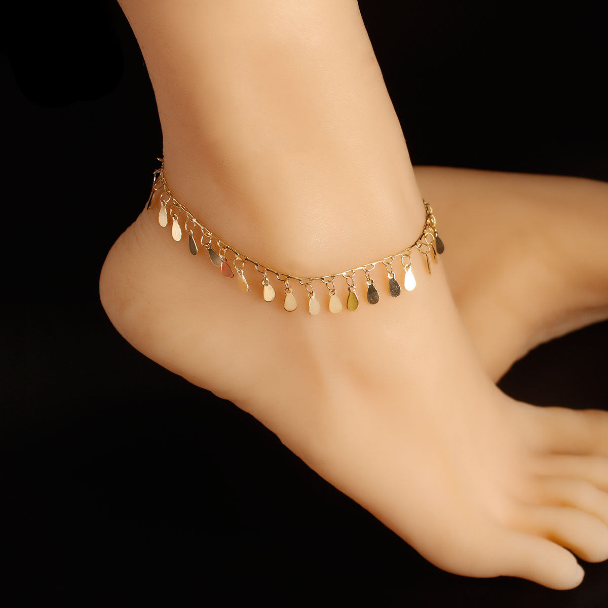 Women's Droplet-Shaped Copper Anklet
