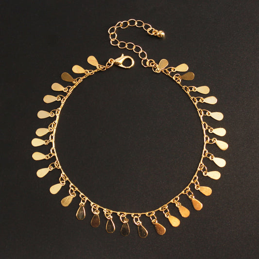 Women's Droplet-Shaped Copper Anklet