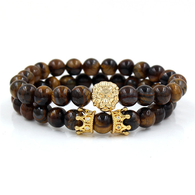 Geometric Alloy Bracelet with Agate and Turquoise Beads