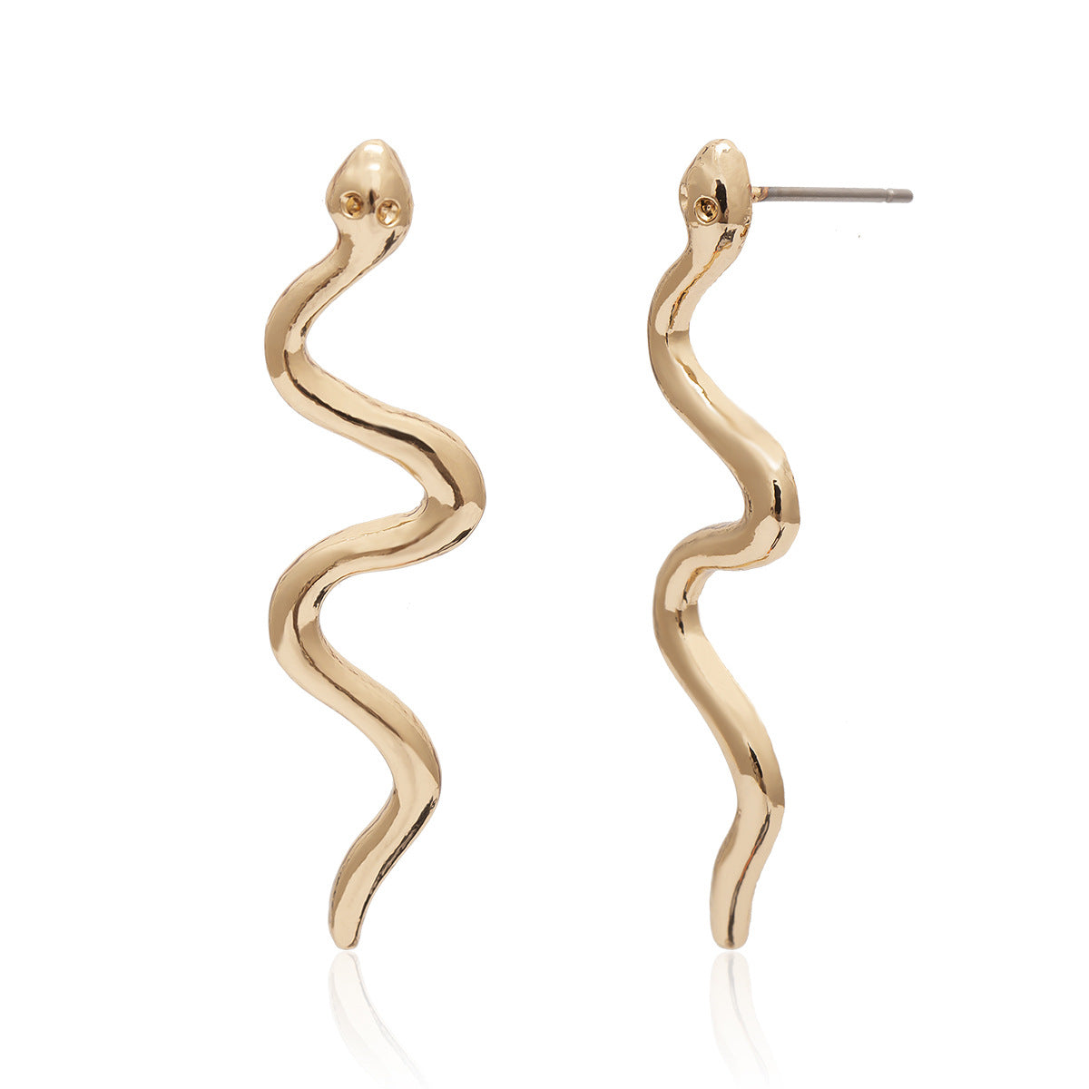 Pendientes de serpiente geométricos de aleación chapada Punk Minimalista para mujer