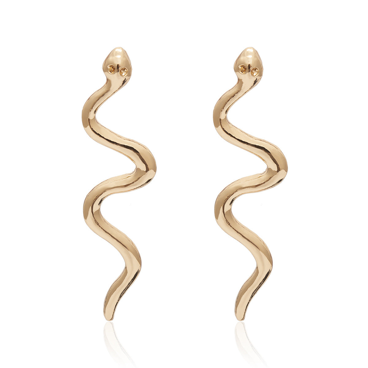 Pendientes de serpiente geométricos de aleación chapada Punk Minimalista para mujer