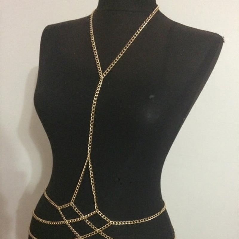 Sexy Geometric Waist Chain Alloy Plated Body Chain for Women