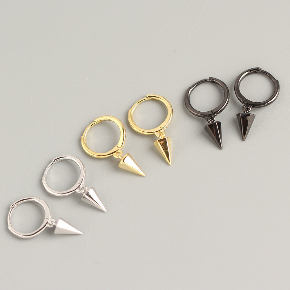 Sweet Streetwear 925 Sterling Silver Teardrop Geometric Polished Hoop Earrings