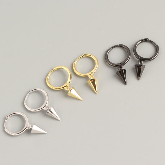 Pendientes de aro pulidos geométricos de lágrima de plata de ley 925 Sweet Streetwear