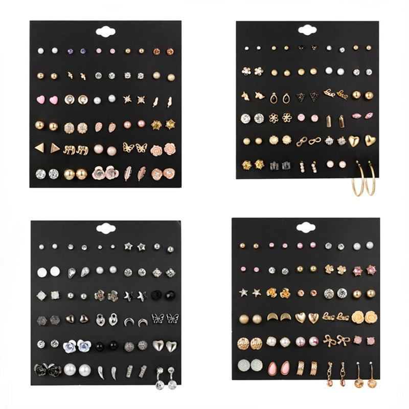 Fashion Geometric Alloy Resin Pearl Earrings with Micro-inlay Rhinestones for Women