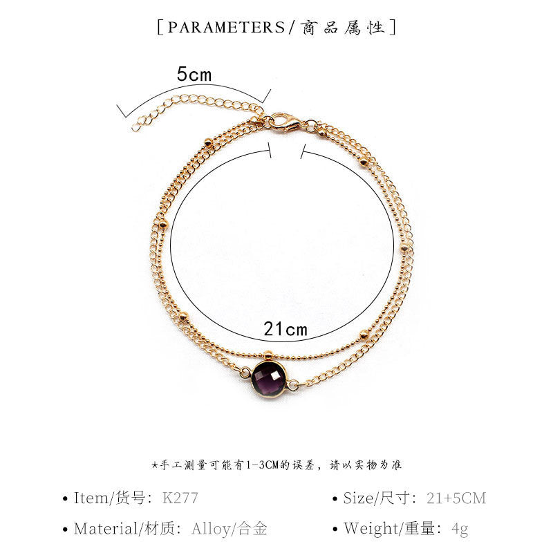 Minimalist Alloy Round Anklet