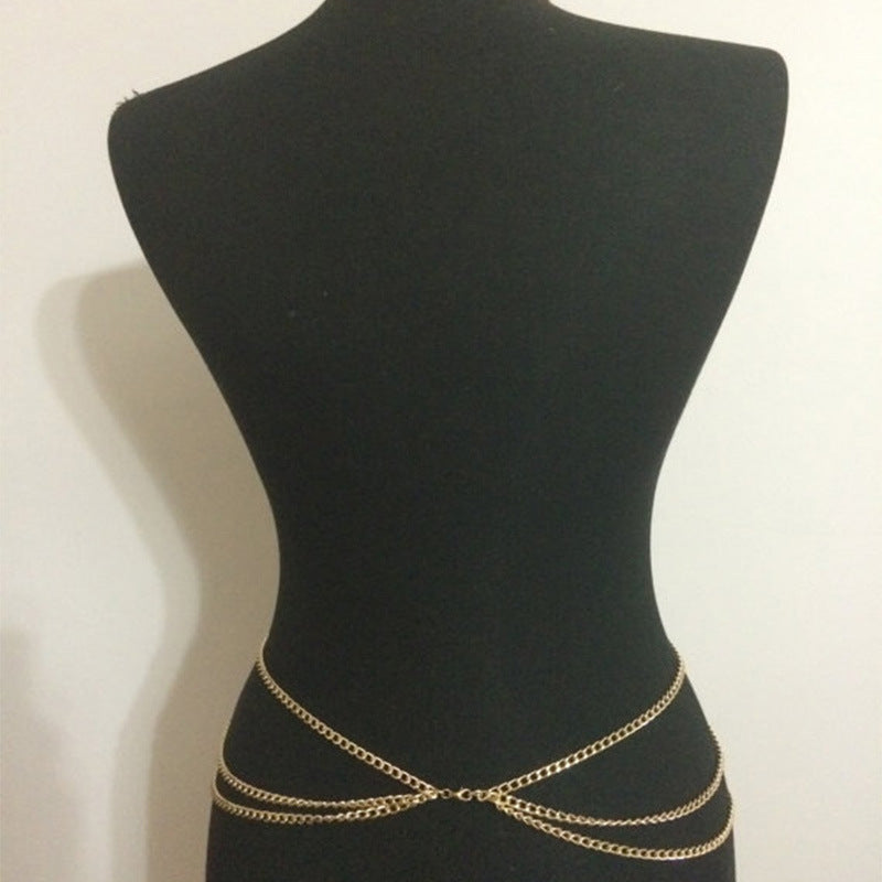 Sexy Geometric Waist Chain Alloy Plated Body Chain for Women