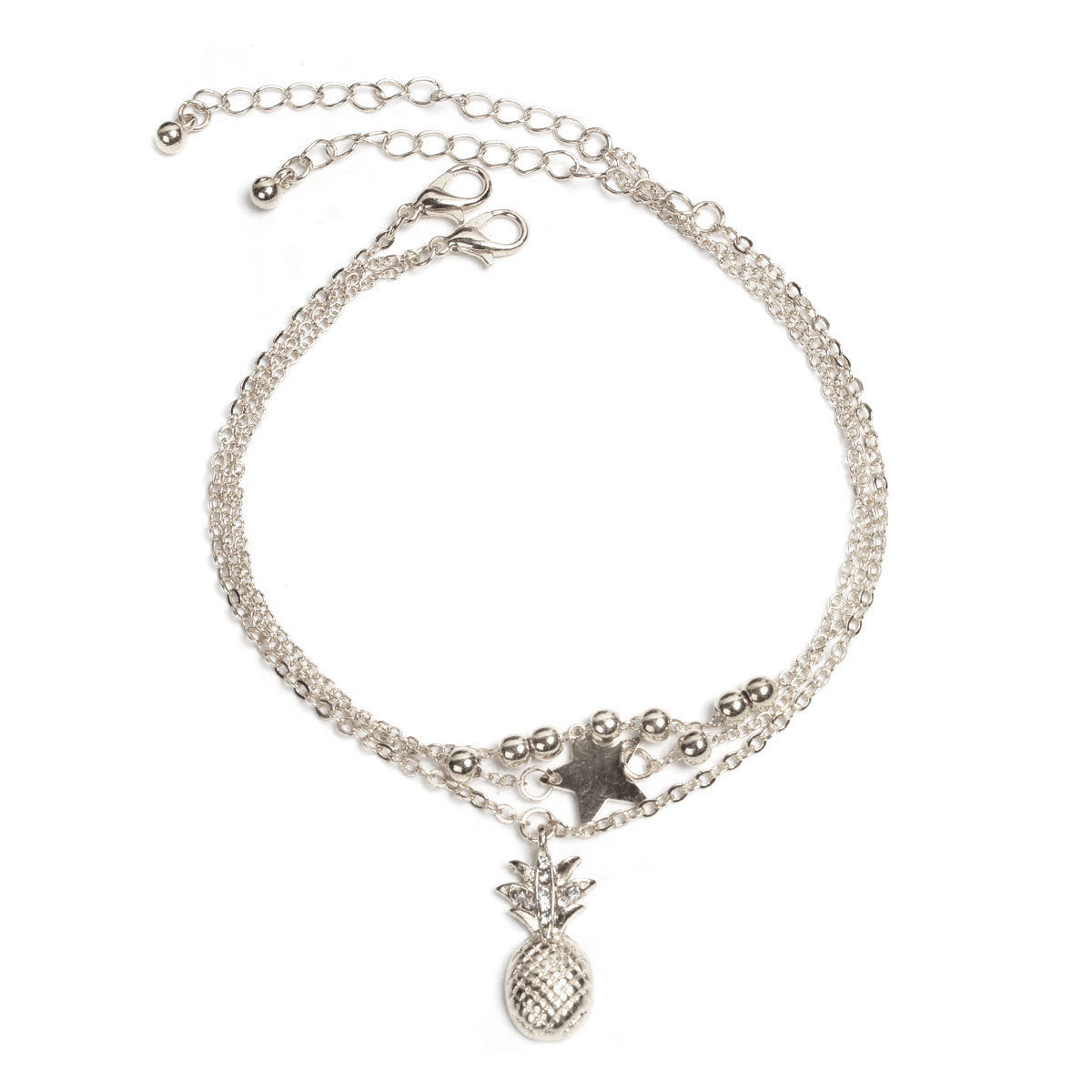 Fashion Women's Multi-Layer Star Beaded Pineapple Anklet