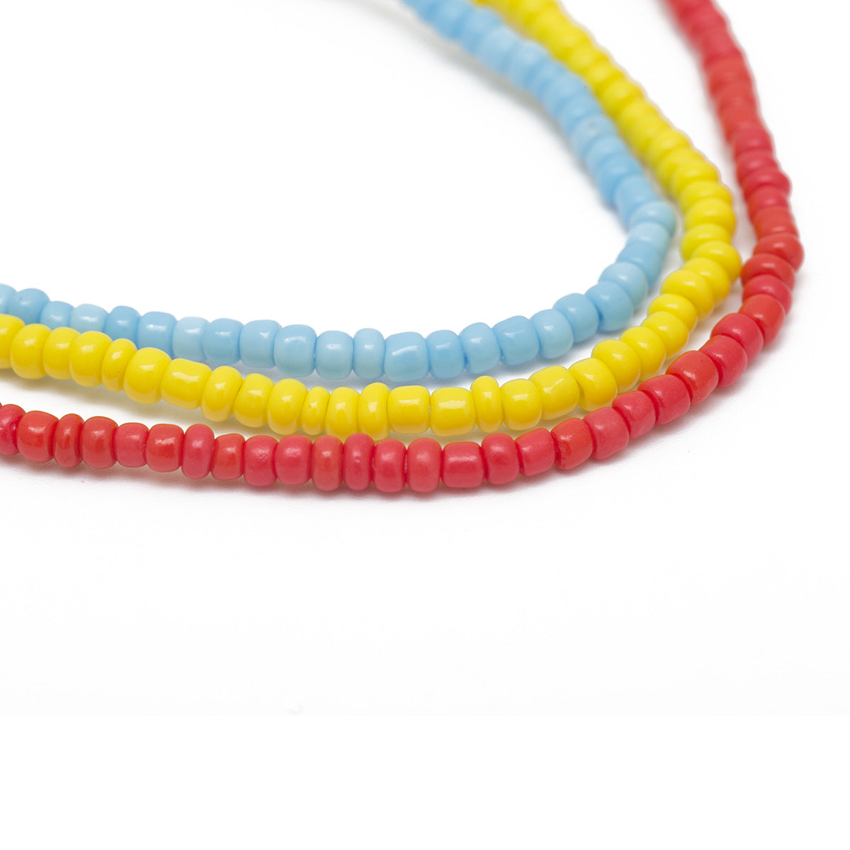 Sweet Geometric Handmade Glass Beads Ball Chain Necklace for Women