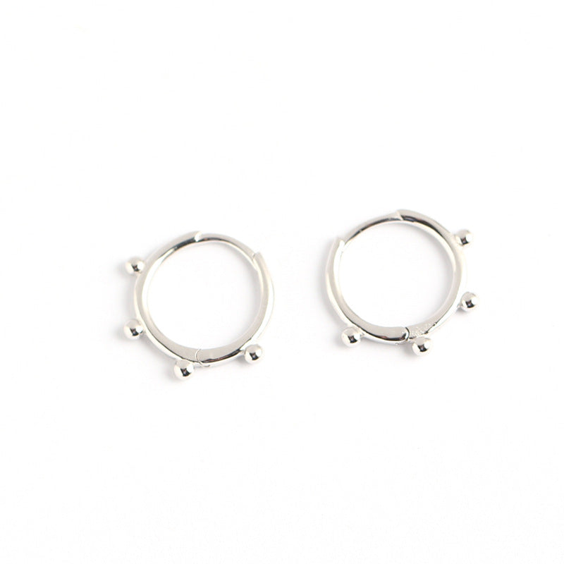 Orecchino a Sfera Dorato Minimalista in Argento Sterling 925 con Dettaglio Sfera